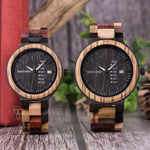 Load image into Gallery viewer, P14 Antique Mens Wood Watches Date and

